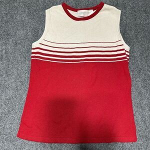 Vintage Liz Claiborne Lizsport Women's M Red Striped Knit Tank Top